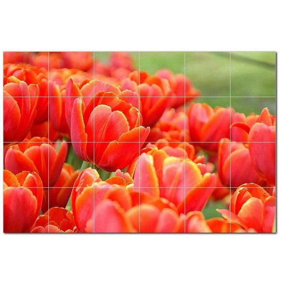 Flowers Ceramic Tile Mural Kitchen Backsplash Bathroom Shower, 402365-S64