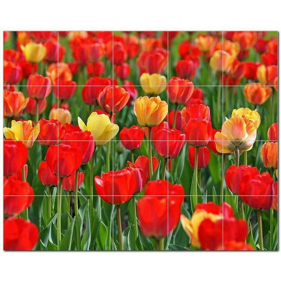 Flowers Ceramic Tile Mural Kitchen Backsplash Bathroom Shower, 402372-S54