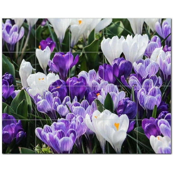 Flowers Ceramic Tile Mural Kitchen Backsplash Bathroom Shower, 402386-M54