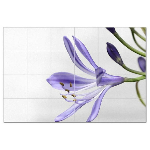 Flowers Ceramic Tile Mural Kitchen Backsplash Bathroom Shower, 402392-L64