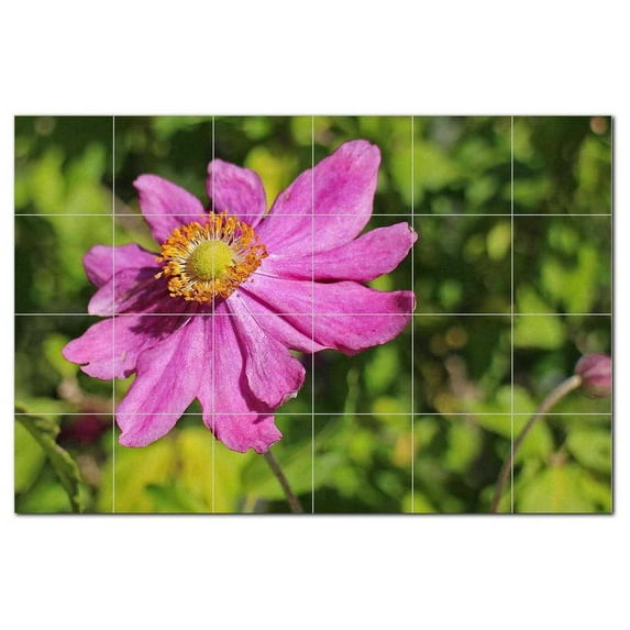 Flowers Ceramic Tile Mural Kitchen Backsplash Bathroom Shower, 402395-S64