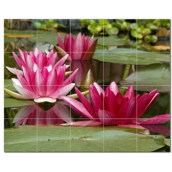 Flowers Ceramic Tile Mural Kitchen Backsplash Bathroom Shower, 402396-L54