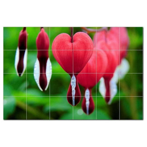 Flowers Ceramic Tile Mural Kitchen Backsplash Bathroom Shower, 402404-S64