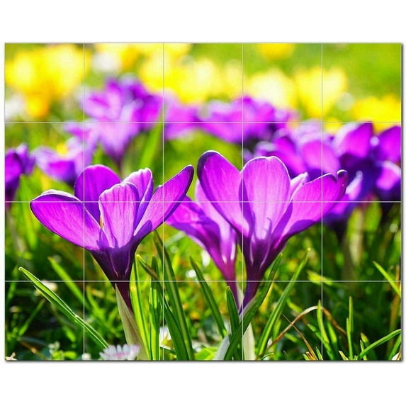 Flowers Ceramic Tile Mural Kitchen Backsplash Bathroom Shower, 402431-S54