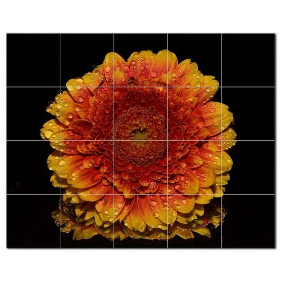 Flowers Ceramic Tile Mural Kitchen Backsplash Bathroom Shower, 402519-M54