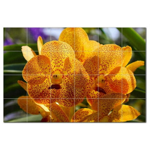 Flowers Ceramic Tile Mural Kitchen Backsplash Bathroom Shower, 402521-S64