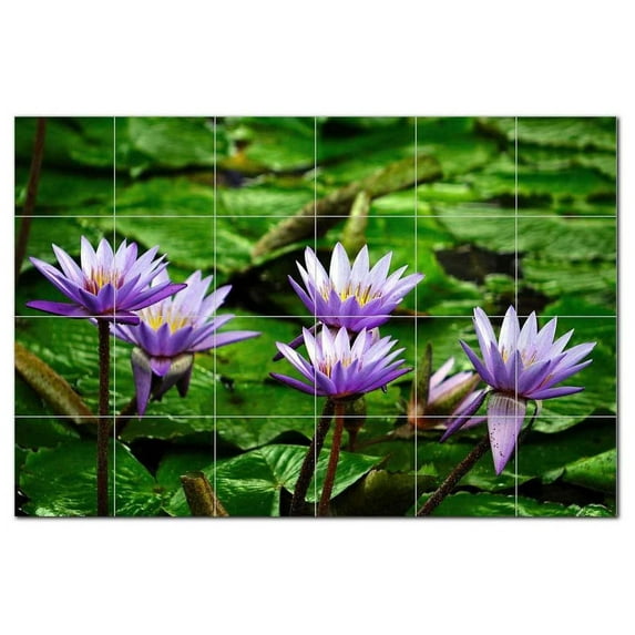 Flowers Ceramic Tile Mural Kitchen Backsplash Bathroom Shower, 402584-L64