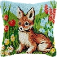 thumbnail image 1 of Flowers Chihuahua Latch Hook Pillow Kits Cushion Pillowcase with Pattern Printed Canvas Sofa Hooking Pillows Crafts Embroidery Latch Hooking Crochet Kits 17x17 inch(135), 1 of 6