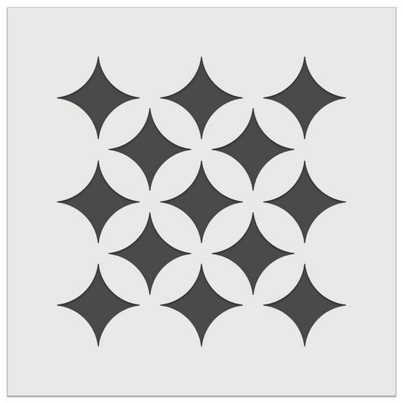 Flowers Circles and Stars Geometric Pattern DIY Cookie Wall Craft Stencil - 9.0 Inch