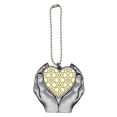 thumbnail image 1 of Flowers Classic Pattern Brocade Car Keychain Heart Pendant Ornament Charm, 1 of 3