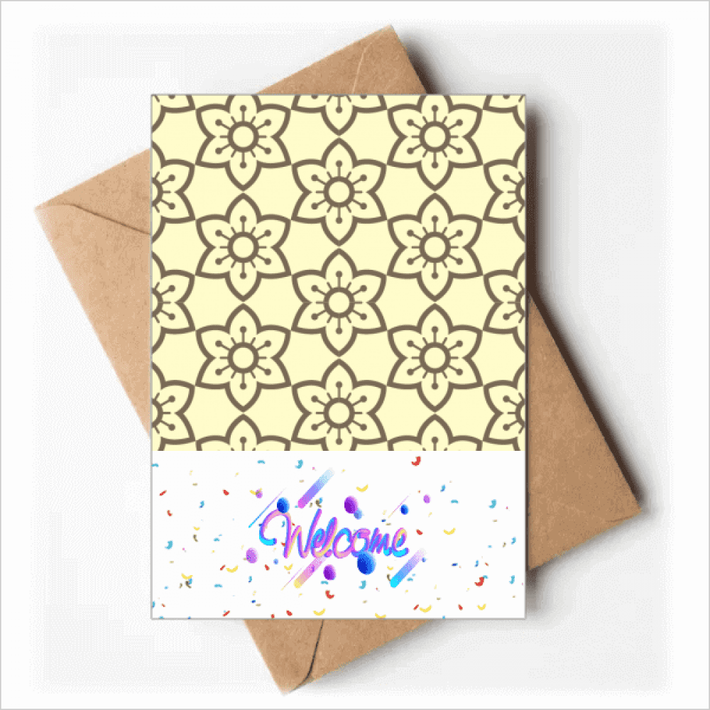 Flowers Classic Pattern Brocade Welcome Back Greeting Cards Envelopes Blank