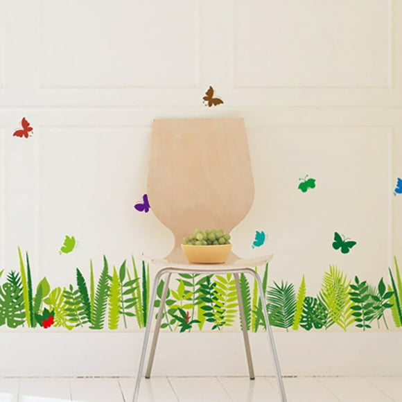 Flowers In Clusters Butterflies Wall Decal Sticker - DIY PVC Removable Transparent Film Self-Adhesive Mural Art Wall Decor for Living Room, Bedroom, Kids Room, Nursery, TV Sofa Background