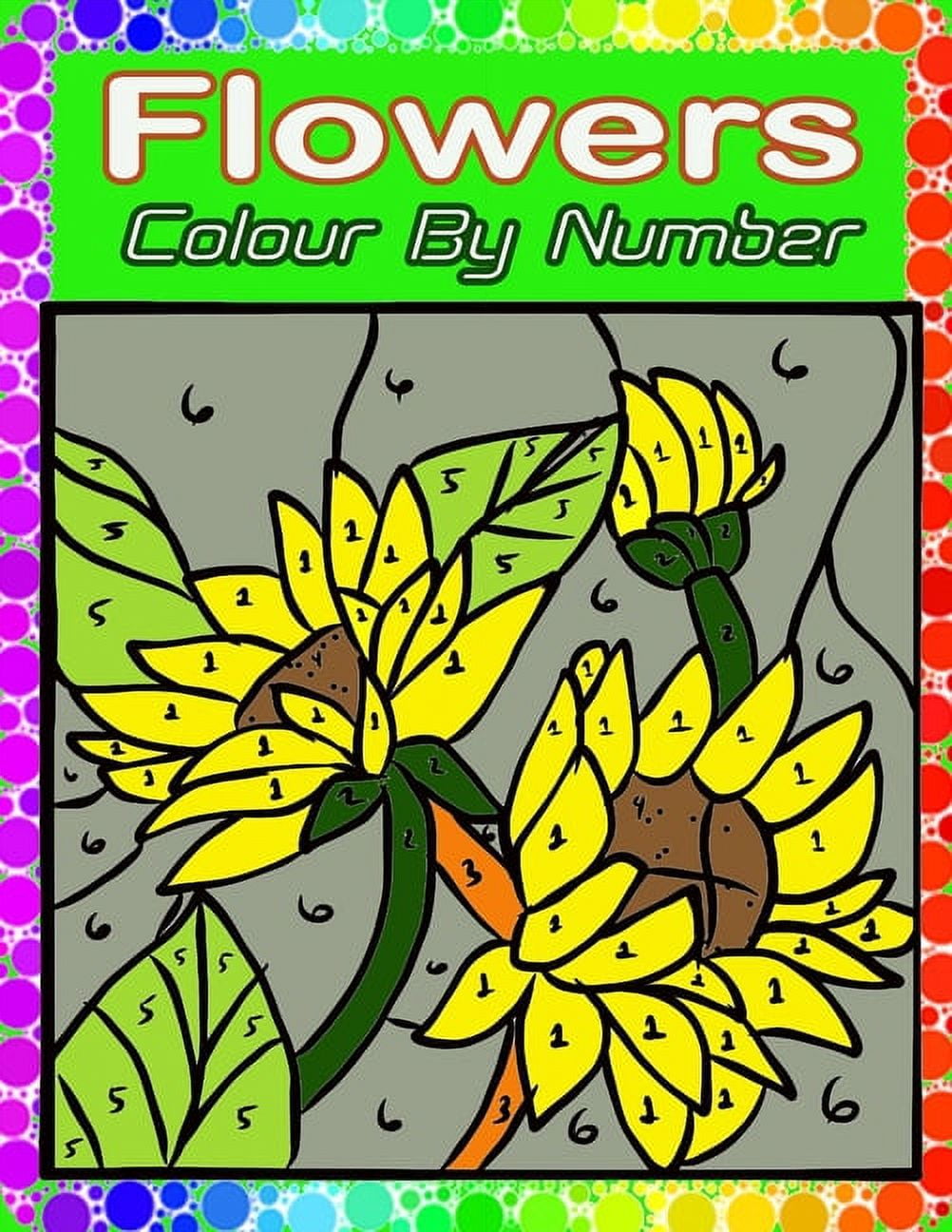 Flowers Color By Number Large Print Adults Color By Number Coloring