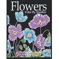 PreOwned Flowers Color by Number Coloring Book for Adults 25