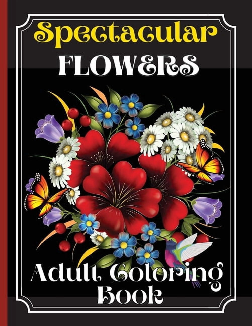 Flowers Coloring Book: Coloring Book Featuring Beautiful Flower Desings ...