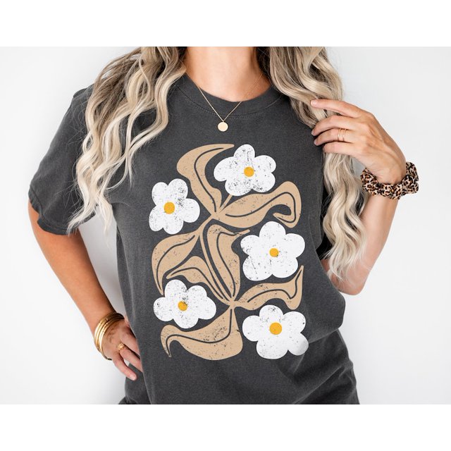 Flowers Comfort Colors Tshirt, Boho Wildflowers Tshirt, Matisse TShirt