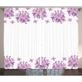 thumbnail image 1 of Ambesonne Flowers Curtains 2 Panel Set, Romantic Lilac Garden, 108" x 96", Lilac White, 1 of 3