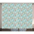 thumbnail image 1 of Ambesonne Flowers Curtains 2 Panel Set, Watercolor Flying Crane, 108" x 108", Multicolor, 1 of 3