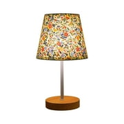 Flowers Cute Small Table Lamp, Boho Floral Table Lamps, Bedside Small Table Lamp for Small Space, Farmhouse Mini Table Lamp for Bedroom, Living Room Multicolor