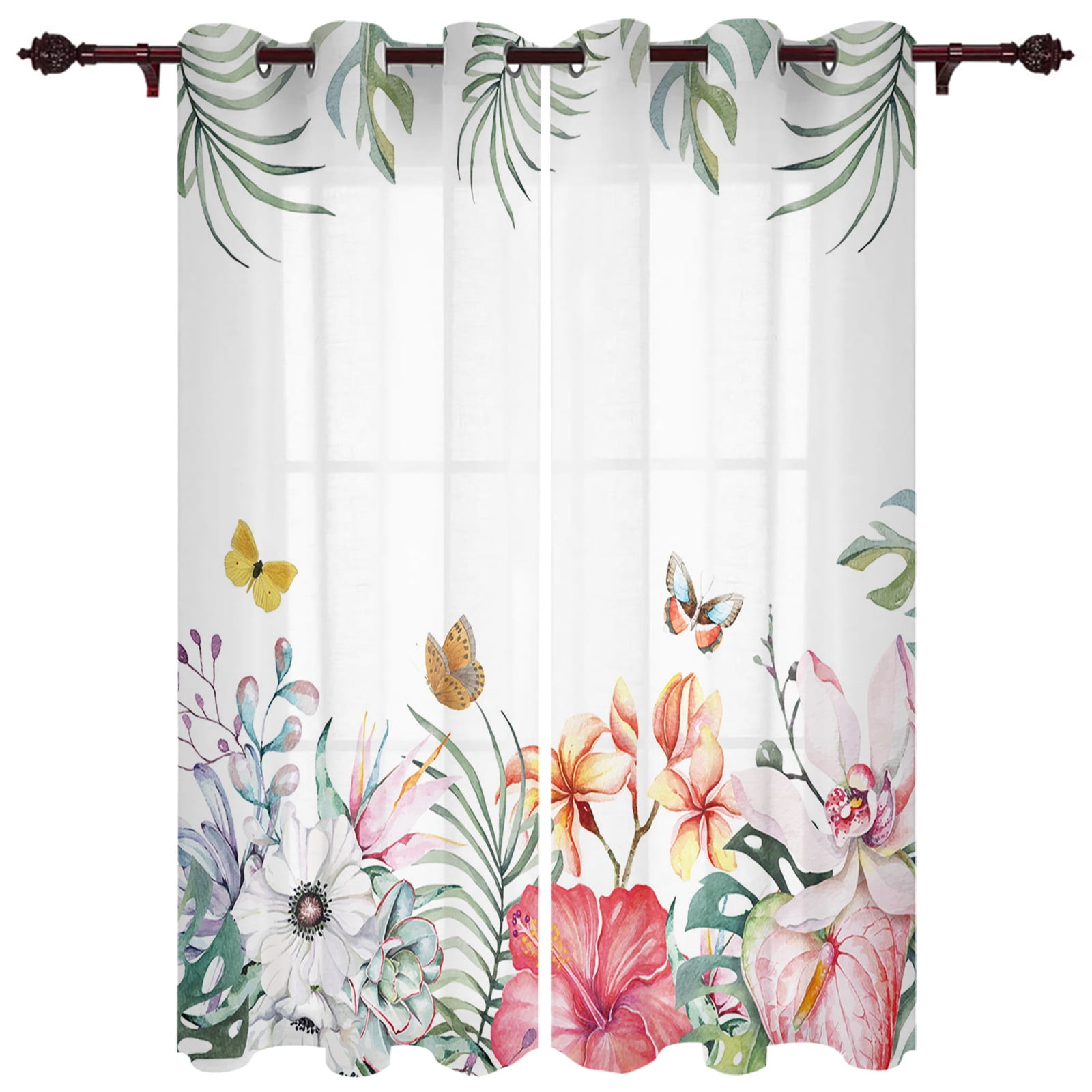 Flowers Daisies Lavender Curtains for Living Room Bedroom Study Decor