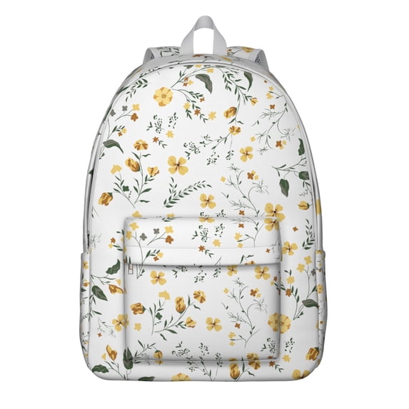 Flowers Design Backpack for School College Teens Adults, Large Capacity Bookbag with Laptop Sleeve, Durable Commuting Travel Backpack, Sunflower Floral Print Unisex Gift Idea for Work or College