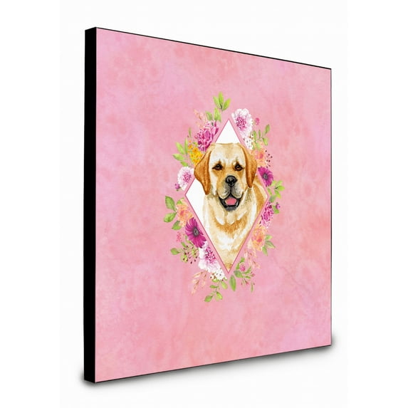 Carolines Treasures CK4149UP88 Golden Retriever Pink Flowers Artwork Wall Panel, , multicolor