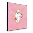 thumbnail image 1 of Carolines Treasures CK4210UP88 8 x 8 x 0.625 in. Siberian Husky Pink Flowers Artwork Panel Wall Decor, 1 of 1