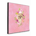 thumbnail image 1 of Carolines Treasures CK4219UP88 8 x 8 x 0.625 in. Pomeranian Pink Flowers Artwork Panel Wall Decor, 1 of 1