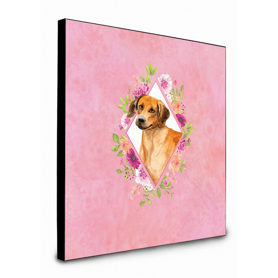 Carolines Treasures CK4175UP88 Rhodesian Ridgeback Pink Flowers Artwork Wall Panel, , multicolor