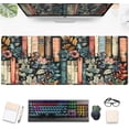 thumbnail image 1 of Flowers Desk Pads Gaming Desk Mat Large Keyboard Mouse Pad XL, Book Elements Computer Desktop Mats, Extended Full Laptop Mouse Mat, Office & Home Decor for Women Desk Aesthetic 31.5" x 11.8", 1 of 6