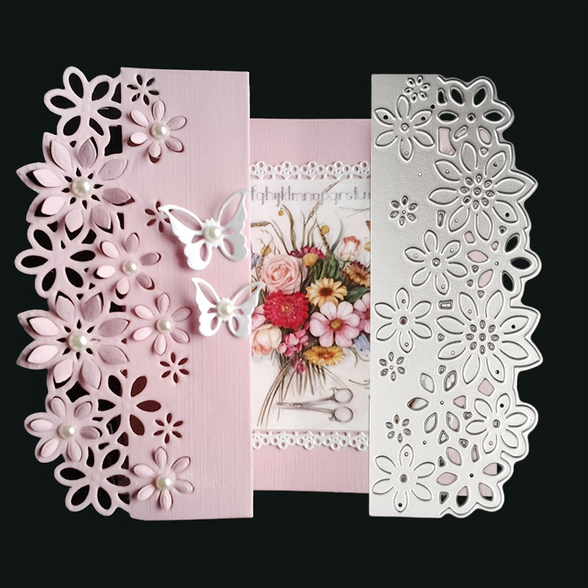 Flowers Die Cuts for Card Making, Ouginx Lace Edge Metal Cutting Dies ...