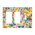 thumbnail image 1 of Flowers Doodle Illustration Switch Cover Decorative Wall Plate 3-Gang 2-Decor 1-Toggle Standard Size, 1 of 5