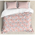 thumbnail image 1 of Flowers Duvet Cover Set, Randomly Arranged Chamomile Floral Motifs Tender Elements Design, Decorative 3 Piece Bedding Set with 2 Pillow Shams, King Size, Blush Purpleblue, by Ambesonne, 1 of 3
