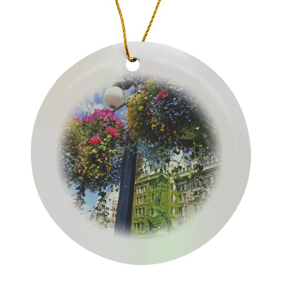 3drose, Flowers, Empress Hotel, Victoria, British Columbia-cn02 Mgi0055 - Mark Gibson, Circle Porcelain Ornament