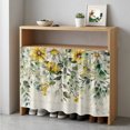 thumbnail image 1 of Flowers Eucalyptus Cabinet Curtain 35"Wx35"L, Dustproof Under Sink Skirt with Self Adhesive Tape, Vintage Botanical Floral Leaves Cabinet Curtain Cover for Kitchen Sink, Bathroom Vanity, Laundry Room, 1 of 9