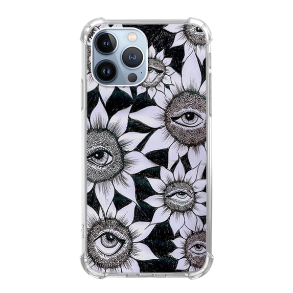Flowers Eye Case for iPhone 12 Pro Max,Aesthetic Art Design Pattern TPU Shock-proof Cover Case