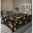 thumbnail image 1 of Ambesonne Flowers Flat Bedding Sheet Soft Top Sheet, Earthy Black Floral Pattern, Twin XL, Black Dark Taupe Caramel, 1 of 1