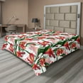thumbnail image 1 of Ambesonne Flowers Flat Bedding Sheet Soft Top Sheet, Peruvian Lily Ornament Art, California King, Dark Coral and Green, 1 of 1