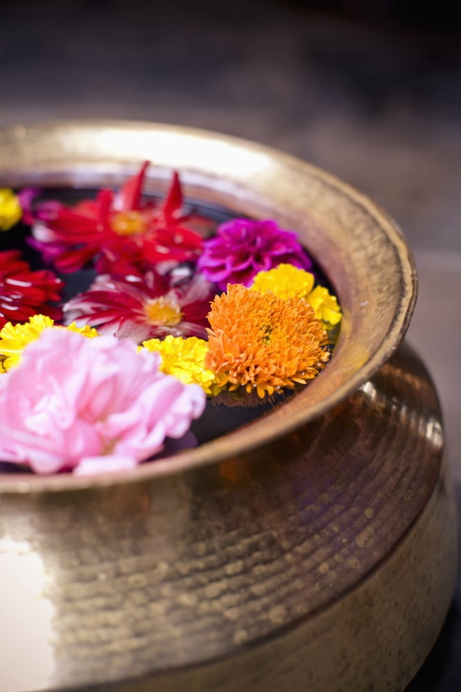 Flowers Floating In A Bowl Filled With Water Bhaktapur Nepal Canvas Art - David DuChemin  Design Pics (12 x 19)