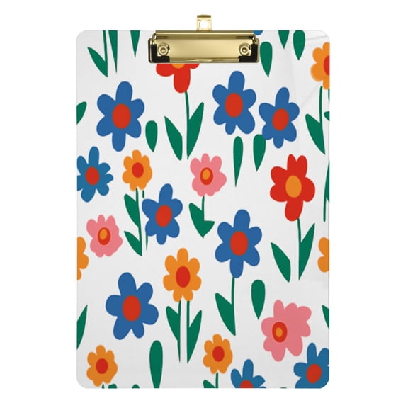 Flowers Floral Acrylic Clipboards A4 Standard Letter Size Clipboard 12.5" X 9" Clip Board for Students Teacher Office