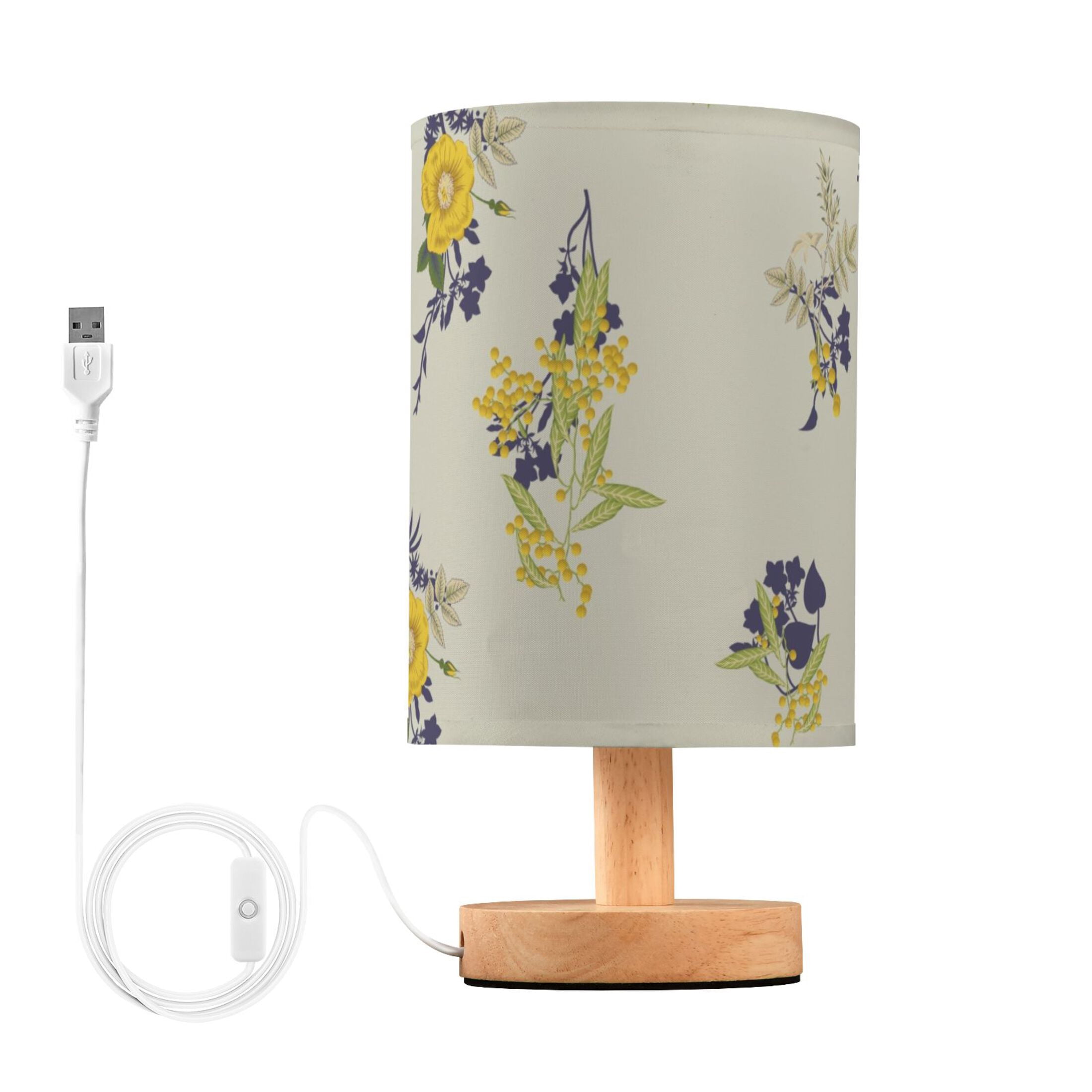 Flowers Floral Bedside Table Lamp LED Warm Lights with USB Charging ...