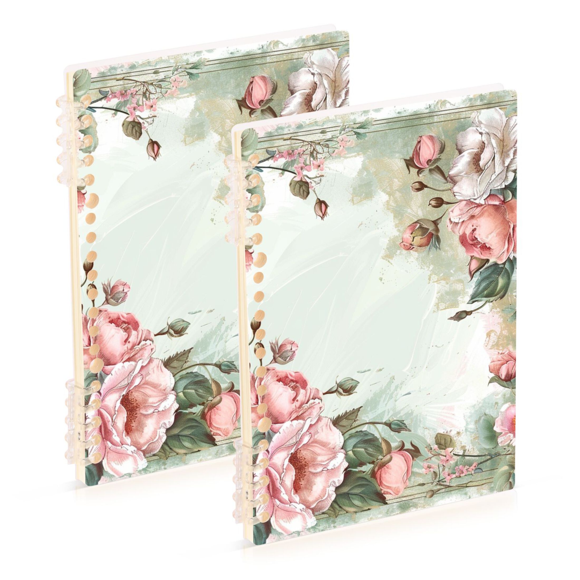 Flowers Floral Frame Ring Binder Notebook Journey Note Diary College ...