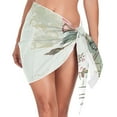 thumbnail image 1 of Flowers Floral Frame Women Coverups Beach Cover Up Chiffon Swimsuit Bikini Wrap Short Skirt Beach Slit Tie Waist, 1 of 8