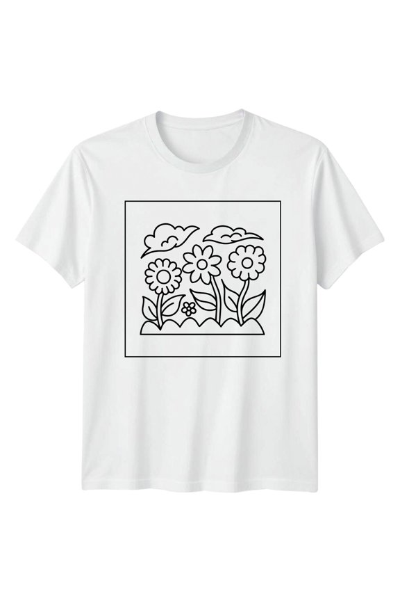 Flowers Floral Mens T-Shirt Womens Tee Graphic Unisex Top All Size S-5XL