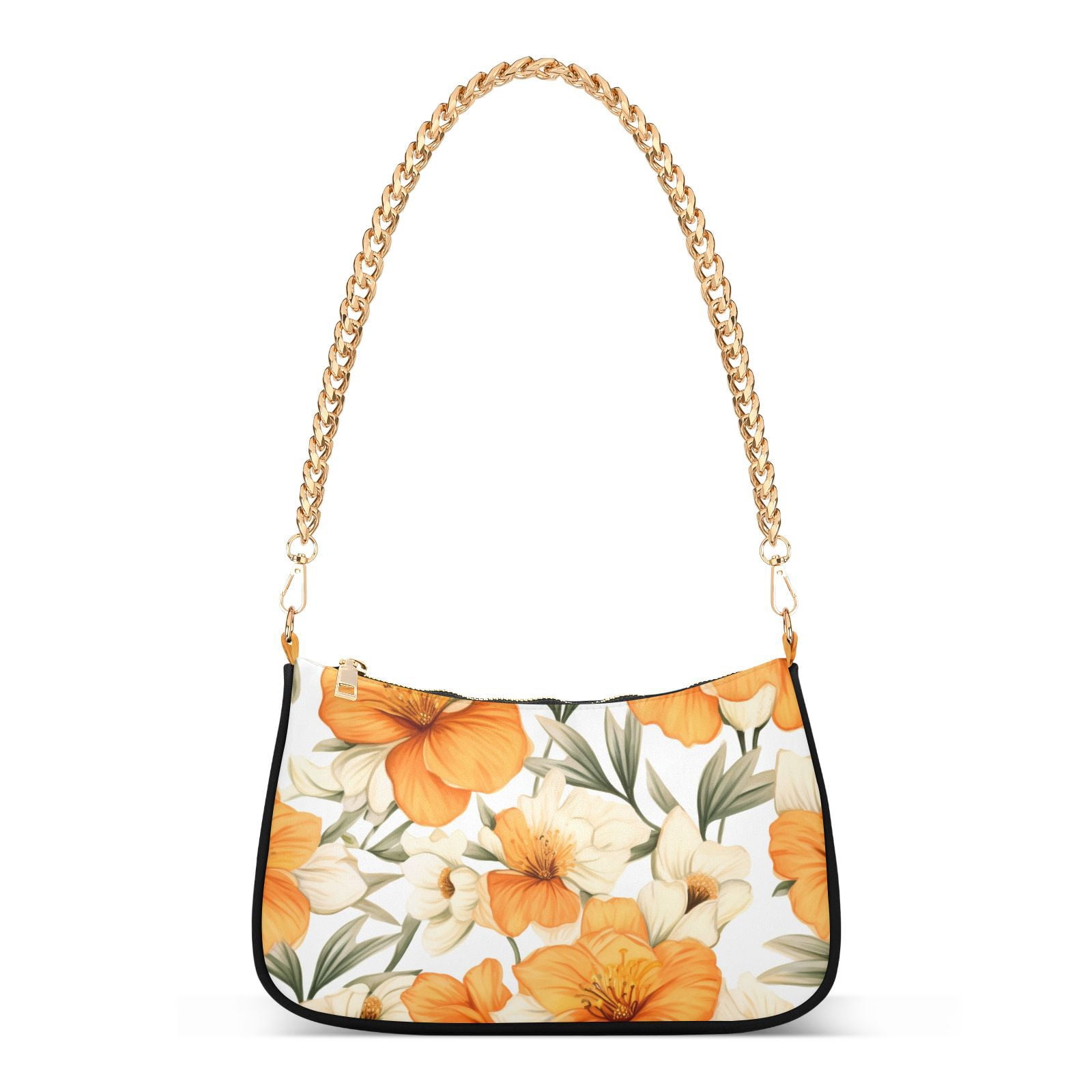 Flowers FloralWomen Small Shoulder Bag Crossbody Tote Hobo Bags Purse Clutch Handbags with Chain Strap for Women