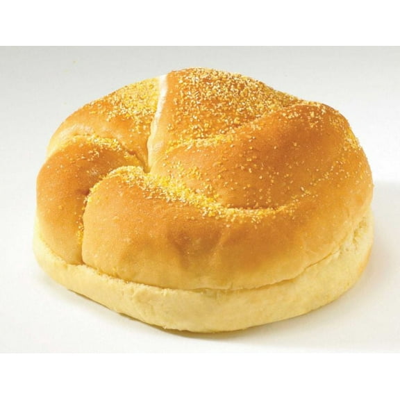 Flowers Foods European Bakers Corn Dusted Golden Kaiser Sandwich Bun, 4.5 inch - 12 per pack - 6 packs per case.