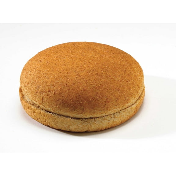 Flowers Foods European Bakers Sliced Whole Wheat Hamburger Bun, 4 inch - 12 per pack - 10 packs per case.