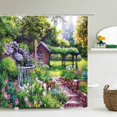 thumbnail image 1 of Flowers Forest Landscape Shower Curtain Bathroom Curtains Frabic Colorful Waterproof Bath Curtain for Bathroom 180X180cm, 1 of 5