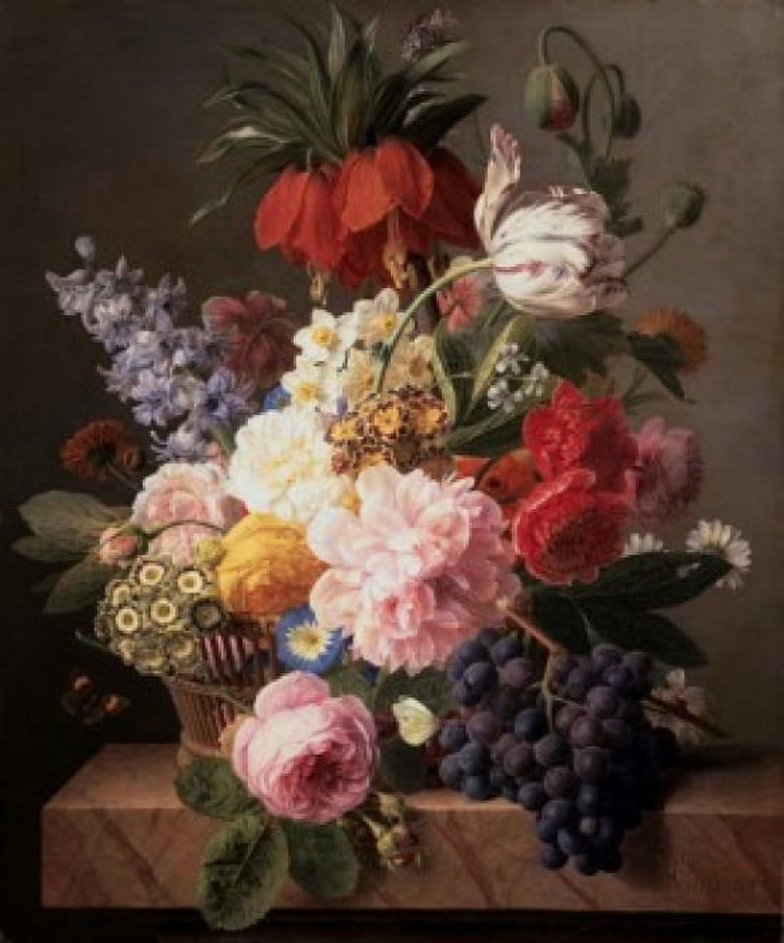 Flowers & Fruit 1827 Jan Frans van Dael (1764-1840Belgian) Musee des Beaux-Arts Rouen Canvas Art - Jan Frans van Dael (18 x 24)