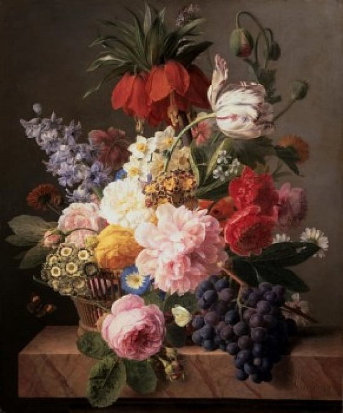 Flowers & Fruit 1827 Jan Frans van Dael (1764-1840Belgian) Musee des Beaux-Arts Rouen Canvas Art - Jan Frans van Dael (24 x 36)